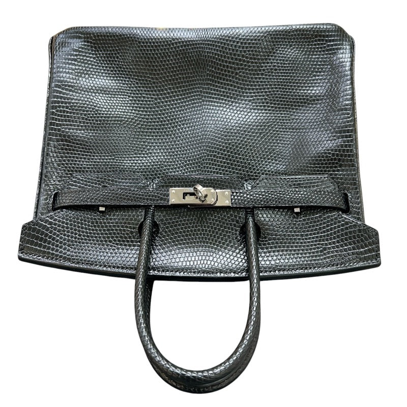 エルメス HERMES バーキン25 ▢K刻印 ブラック・ルテニウム金具 リザードマット レディース ハンドバッグ