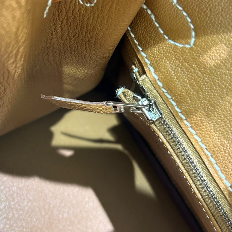 エルメス HERMES バーキン25タッチ W刻 ゴールド/シルバー金具 トゴ/アリゲーターマット レディース ハンドバッグ