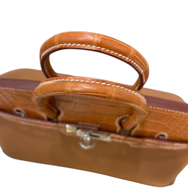 エルメス HERMES バーキン25タッチ W刻 ゴールド/シルバー金具 トゴ/アリゲーターマット レディース ハンドバッグ