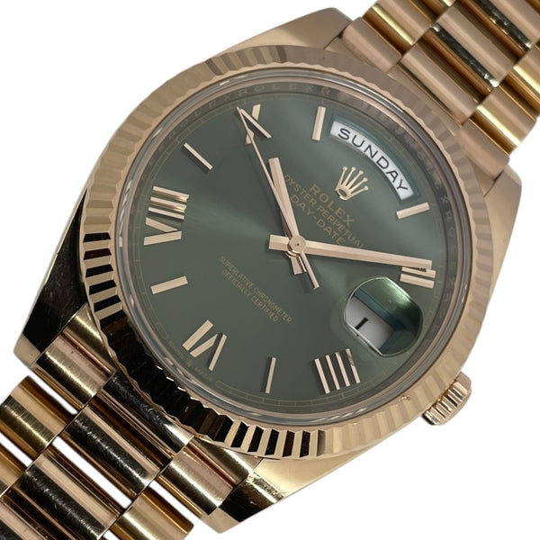 ロレックス ROLEX デイデイト40オリーブグリーン ランダムシリアル 228235 オリーブグリーン K18PG 自動巻き メンズ 腕時計