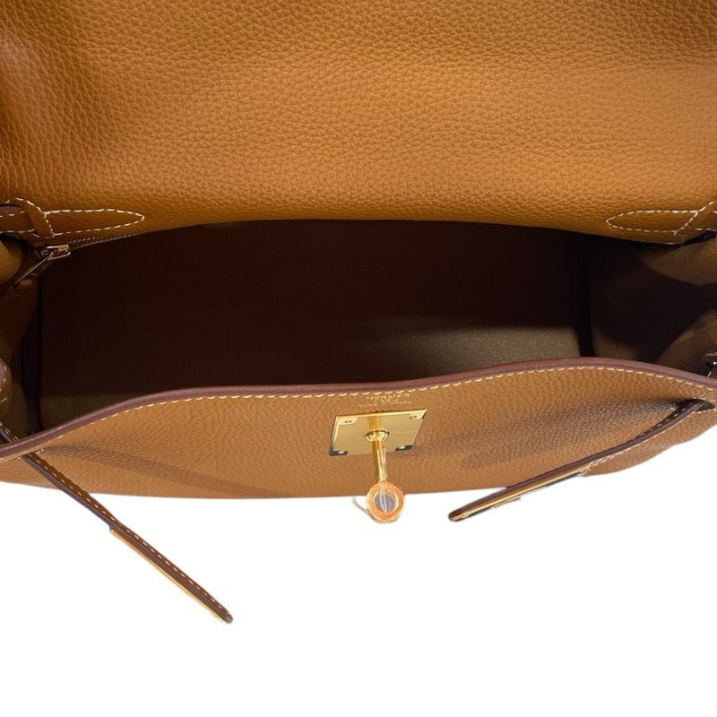エルメス HERMES ケリー28 外縫い A刻印 ゴールド×ゴールド金具 トゴ レディース ショルダーバッグ