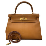 エルメス HERMES ケリー28 外縫い A刻印 ゴールド×ゴールド金具 トゴ レディース ショルダーバッグ