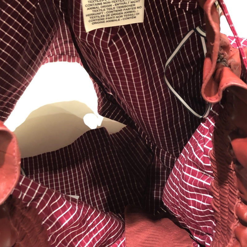 エルメス HERMES レザー切替チェックショートパンツ 4E0433DW ボルドー赤ワイン コットン レディース ショートパンツ