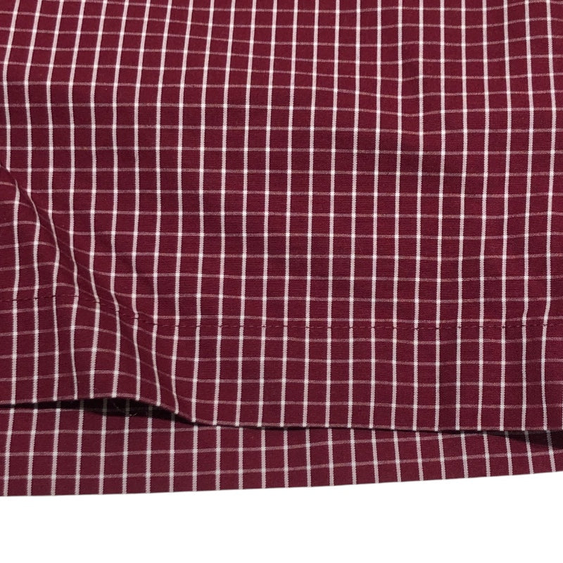 エルメス HERMES レザー切替チェックショートパンツ 4E0433DW ボルドー赤ワイン コットン レディース ショートパンツ
