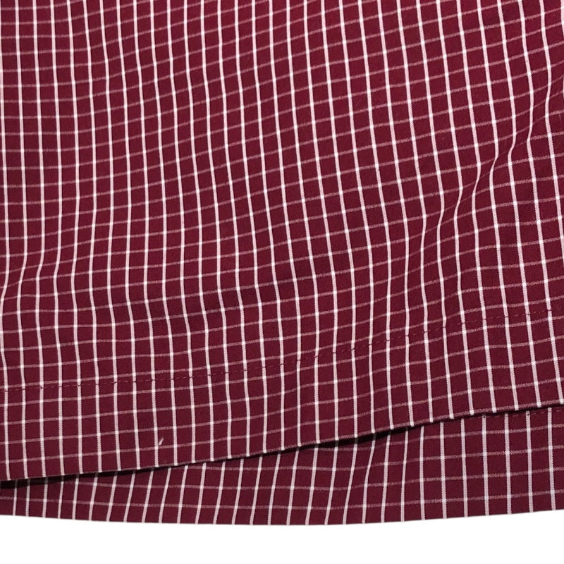 エルメス HERMES レザー切替チェックショートパンツ 4E0433DW ボルドー赤ワイン コットン レディース ショートパンツ