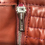 エルメス HERMES レザー切替チェックショートパンツ 4E0433DW ボルドー赤ワイン コットン レディース ショートパンツ
