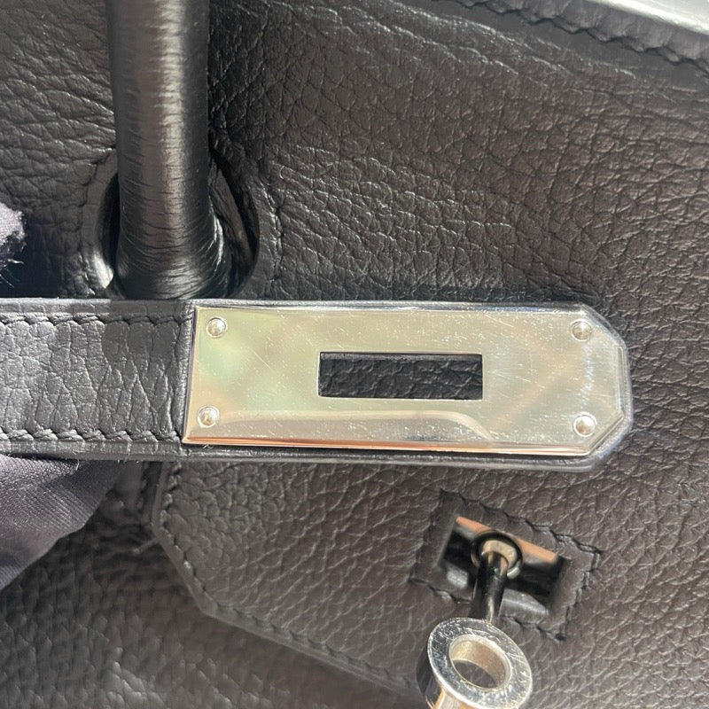 エルメス HERMES バーキン30 □H刻 ブラック　SV金具 トリヨン レディース ハンドバッグ
