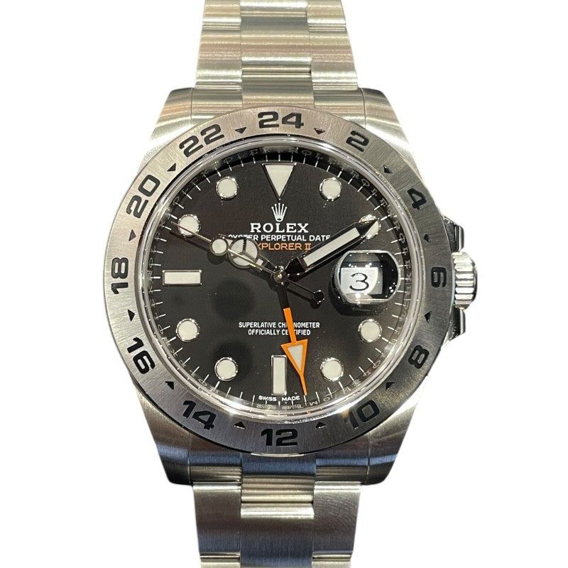 ロレックス ROLEX エクスプローラー2 216570 ブラック ステンレススティール 自動巻き メンズ 腕時計