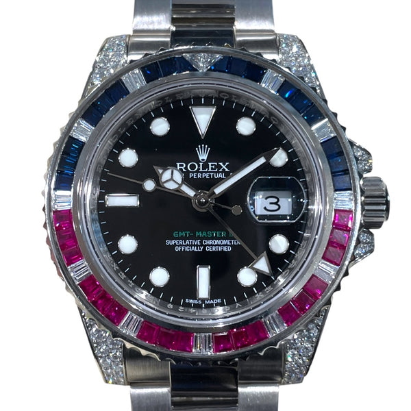 自動巻き 手巻き時計 シルバー　ロレックスgmtマスター2 オマージュ 腕時計 メンズ 40代 50代 GMT オマージュウォッチ 機械式 自動巻き