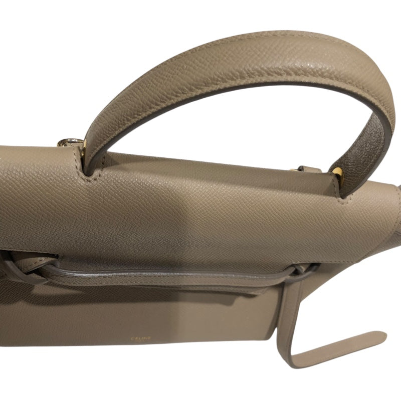 セリーヌ CELINE ベルトバックマイクロ 189153 ベージュ・ゴールド金具 グレインカーフレザー グレインカーフ レディース トートバッグ