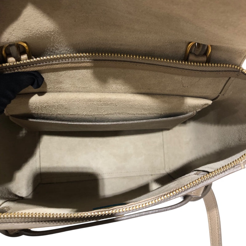 セリーヌ CELINE ベルトバックマイクロ 189153 ベージュ・ゴールド金具 グレインカーフレザー グレインカーフ レディース トートバッグ
