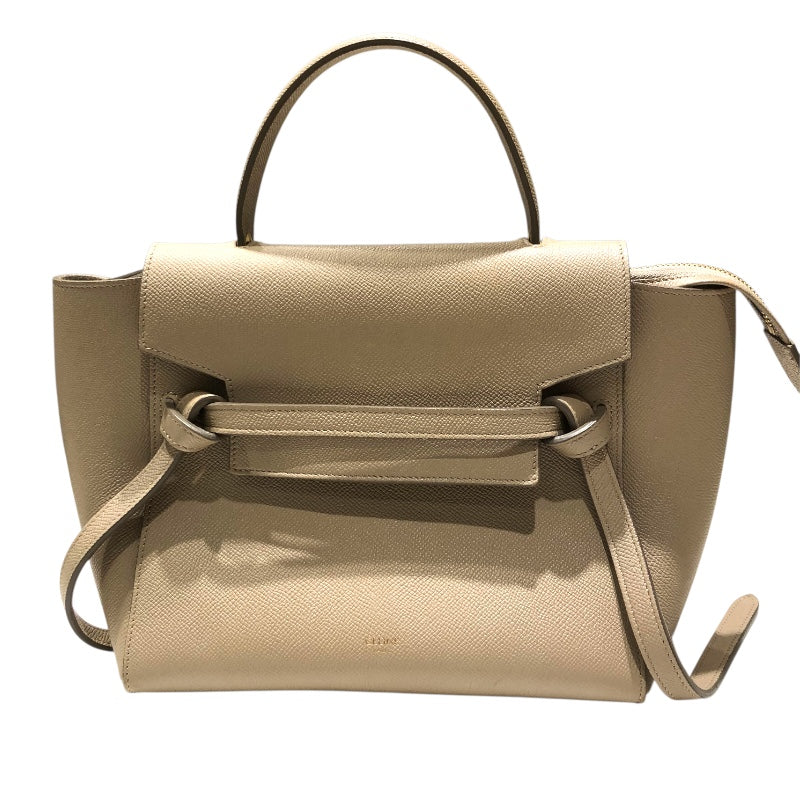 セリーヌ CELINE ベルトバックマイクロ 189153 ベージュ・ゴールド金具 グレインカーフレザー グレインカーフ レディース トートバッグ