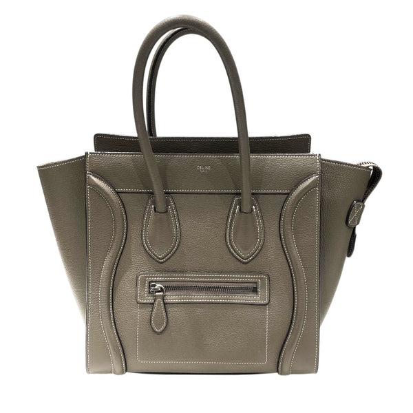 セリーヌ CELINE ラゲージ　マイクロショッパー 189793 グレー・シルバー金具 カーフ カーフ レディース ハンドバッグ