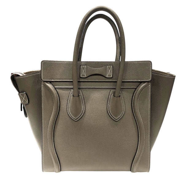 セリーヌ CELINE ラゲージ　マイクロショッパー 189793 グレー・シルバー金具 カーフ カーフ レディース ハンドバッグ