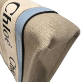 クロエ Chloe ウッディスモールトート 02 22104 265 ライトブルー・ベージュ リネン カーフ・キャンパス レディース トートバッグ