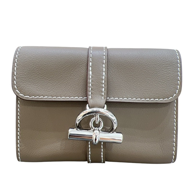 エルメス HERMES グレナンコンパクト K刻印 エトゥープ/SV金具 スイフト ユニセックス コインケース