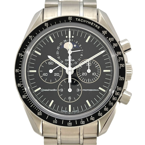 オメガ OMEGA スピードマスター プロフェッショナル ムーンフェイズ 3576.50 ブラック SS メンズ 腕時計