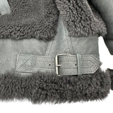 クリスチャン・ディオール Christian Dior ラムスキンシアリングムートンコート 448C12AL818 ブラック レザー レディース その他アウター