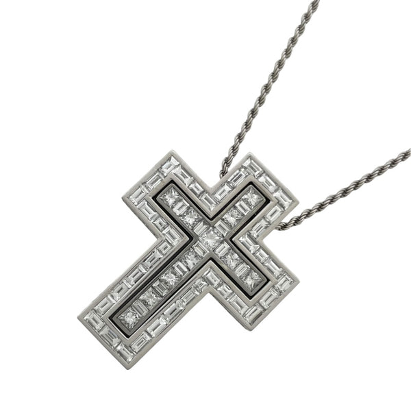 ダミアーニ DAMIANI ベルエポック バゲットダイヤ・プリンセスカットダイヤ・ダイヤ ペンダントネックレス ホワイトゴールド 750 ダイヤモンド　 ジュエリー