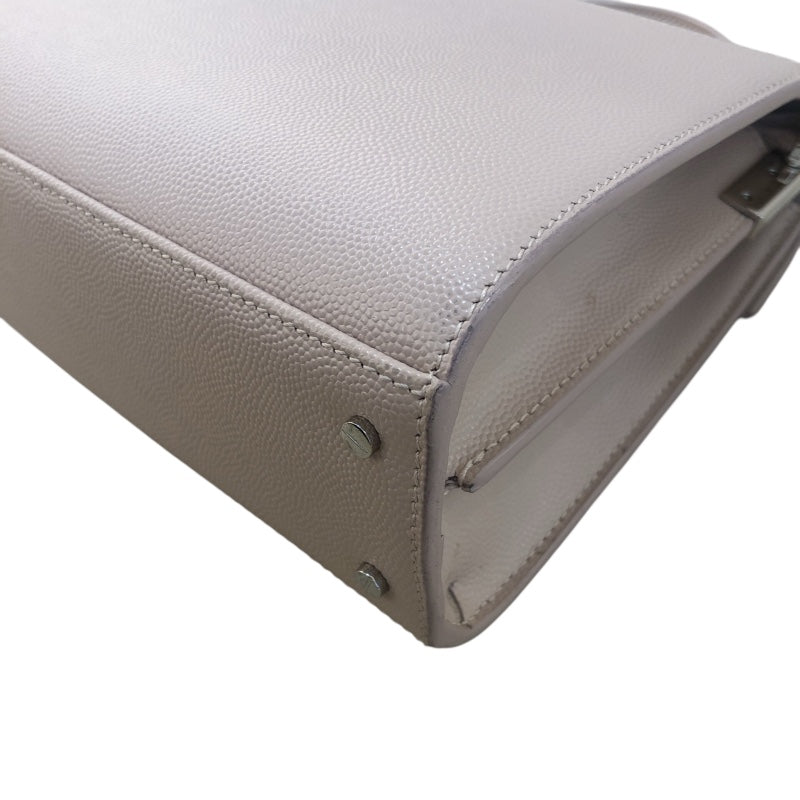 サンローラン SAINT LAURENT カサンドラ ミニ トップハンドル 602716 ピンクベージュ SV金具 カーフレザー レディース ショルダーバッグ