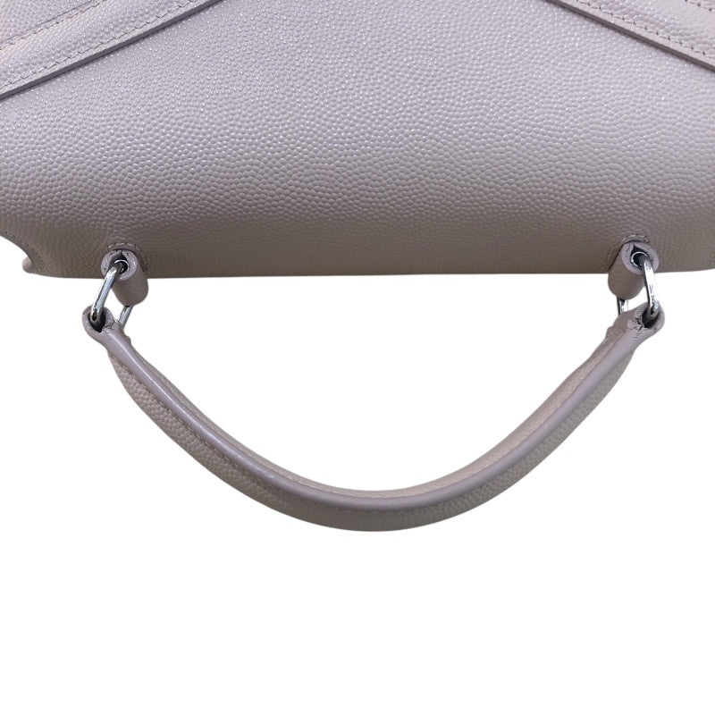 サンローラン SAINT LAURENT カサンドラ ミニ トップハンドル 602716 ピンクベージュ SV金具 カーフレザー レディース ショルダーバッグ