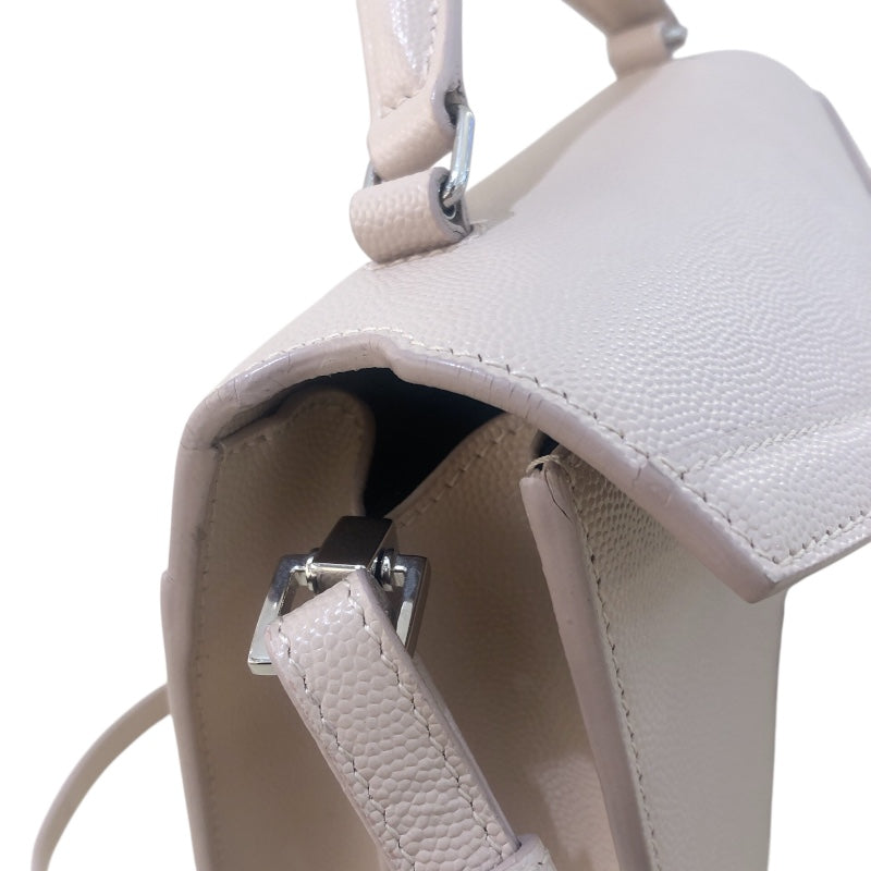 サンローラン SAINT LAURENT カサンドラ ミニ トップハンドル 602716 ピンクベージュ SV金具 カーフレザー レディース ショルダーバッグ