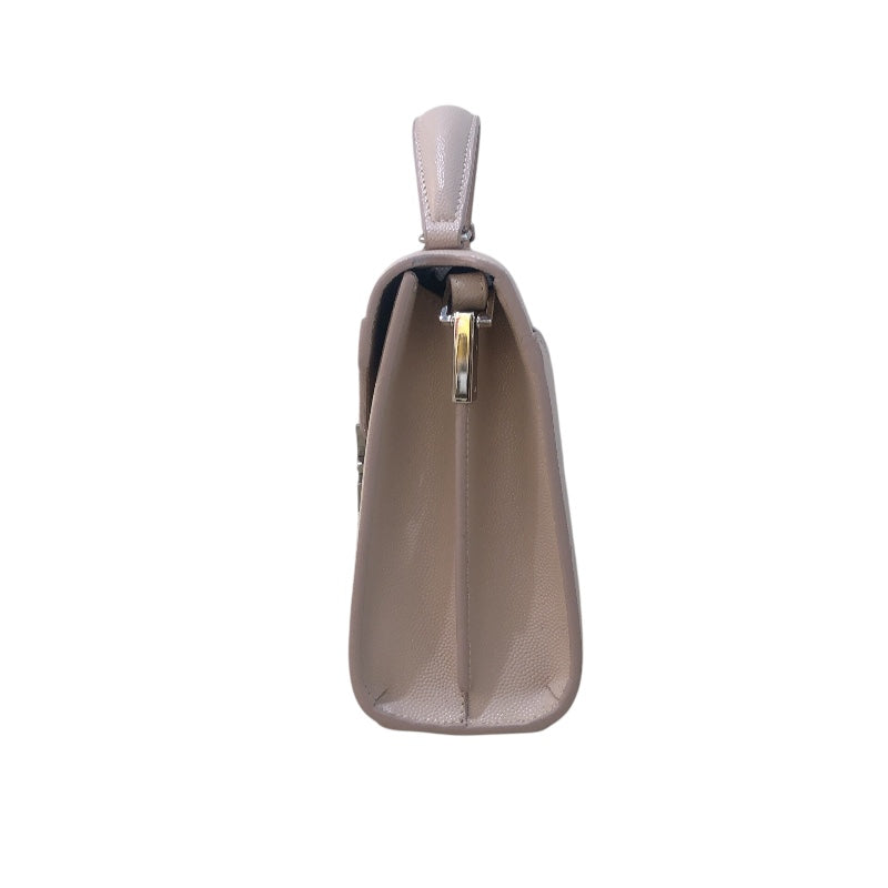 サンローラン SAINT LAURENT カサンドラ ミニ トップハンドル 602716 ピンクベージュ SV金具 カーフレザー レディース ショルダーバッグ