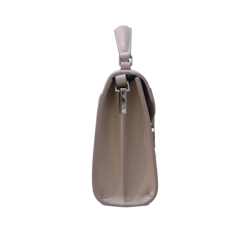 サンローラン SAINT LAURENT カサンドラ ミニ トップハンドル 602716 ピンクベージュ SV金具 カーフレザー レディース ショルダーバッグ
