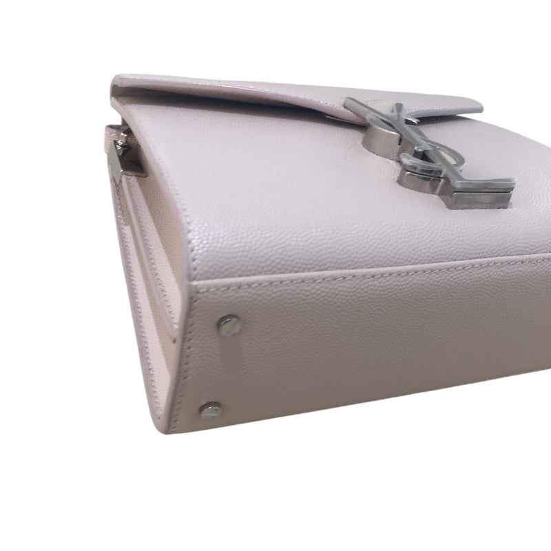 サンローラン SAINT LAURENT カサンドラ ミニ トップハンドル 602716 ピンクベージュ SV金具 カーフレザー レディース ショルダーバッグ