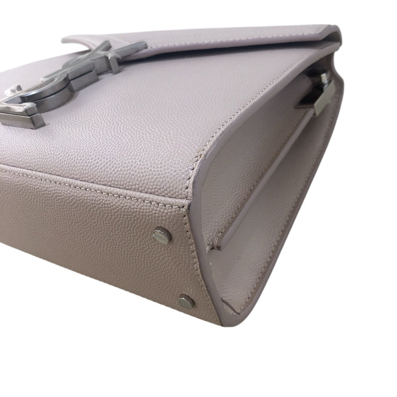 サンローラン SAINT LAURENT カサンドラ ミニ トップハンドル 602716 ピンクベージュ SV金具 カーフレザー レディース ショルダーバッグ