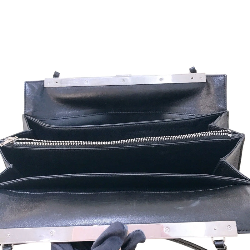 セリーヌ CELINE クラスプミディアム ブラック・シルバー金具 カーフレザー レディース ショルダーバッグ