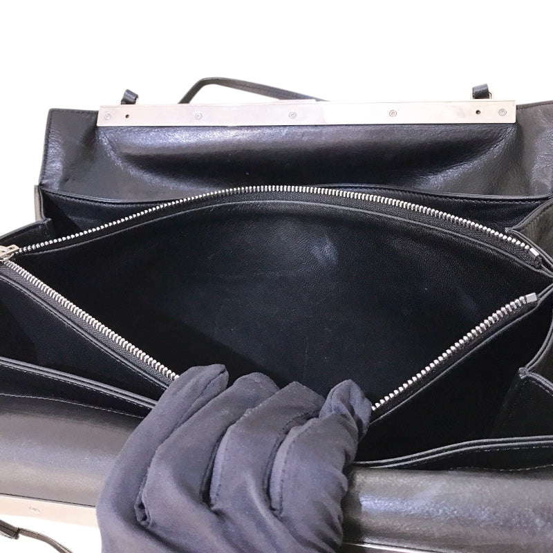 セリーヌ CELINE クラスプミディアム ブラック・シルバー金具 カーフレザー レディース ショルダーバッグ