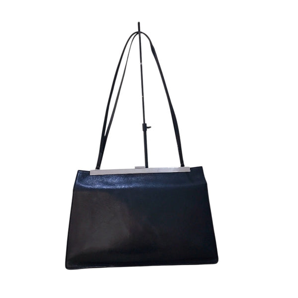 セリーヌ CELINE クラスプミディアム ブラック・シルバー金具 カーフレザー レディース ショルダーバッグ