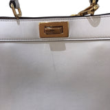フェンディ FENDI ピーカブーアイシーユースモール 8BN327 ホワイト/ゴールド金具 カーフ レディース ショルダーバッグ