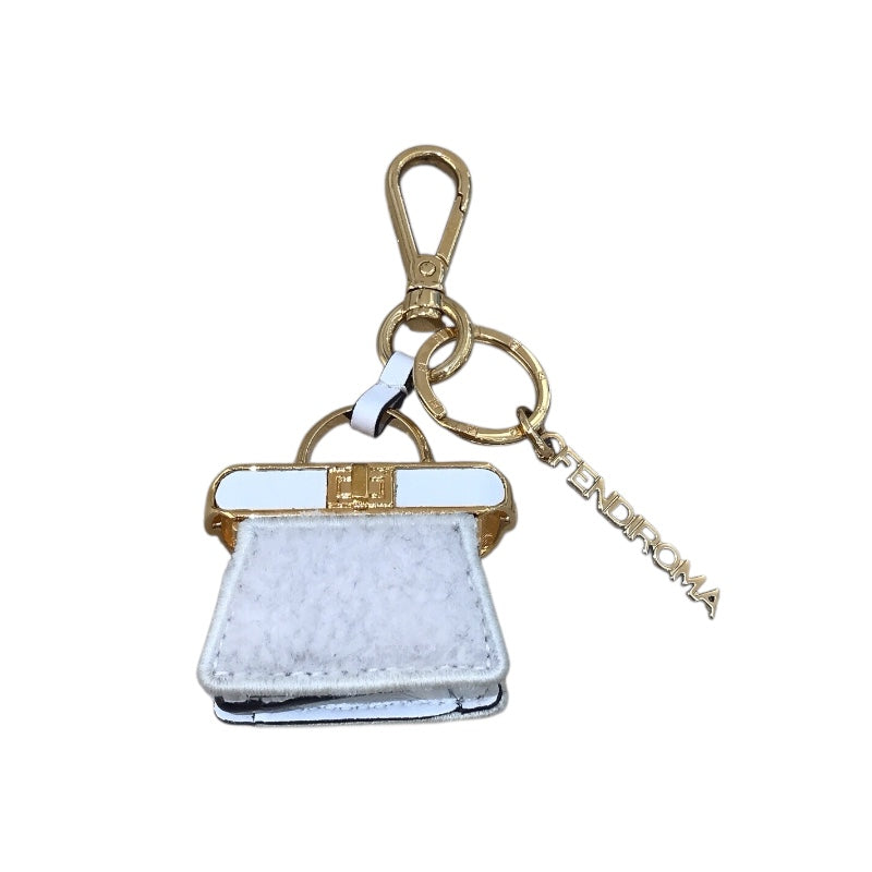 フェンディ FENDI ピーカブーアイシーユースモール 8BN327 ホワイト/ゴールド金具 カーフ レディース ショルダーバッグ