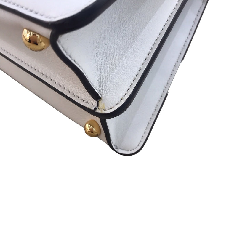 フェンディ FENDI ピーカブーアイシーユースモール 8BN327 ホワイト/ゴールド金具 カーフ レディース ショルダーバッグ
