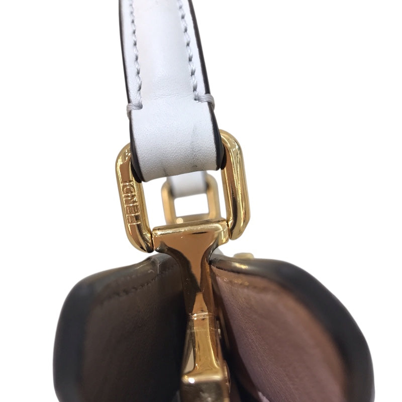 フェンディ FENDI ピーカブーアイシーユースモール 8BN327 ホワイト/ゴールド金具 カーフ レディース ショルダーバッグ