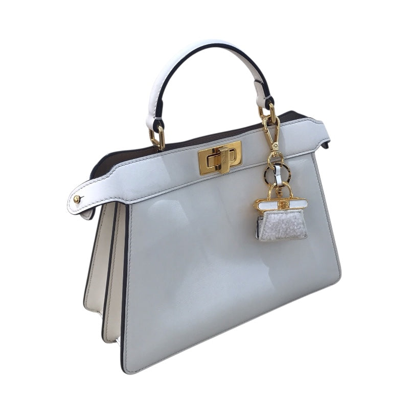 フェンディ FENDI ピーカブーアイシーユースモール 8BN327 ホワイト/ゴールド金具 カーフ レディース ショルダーバッグ