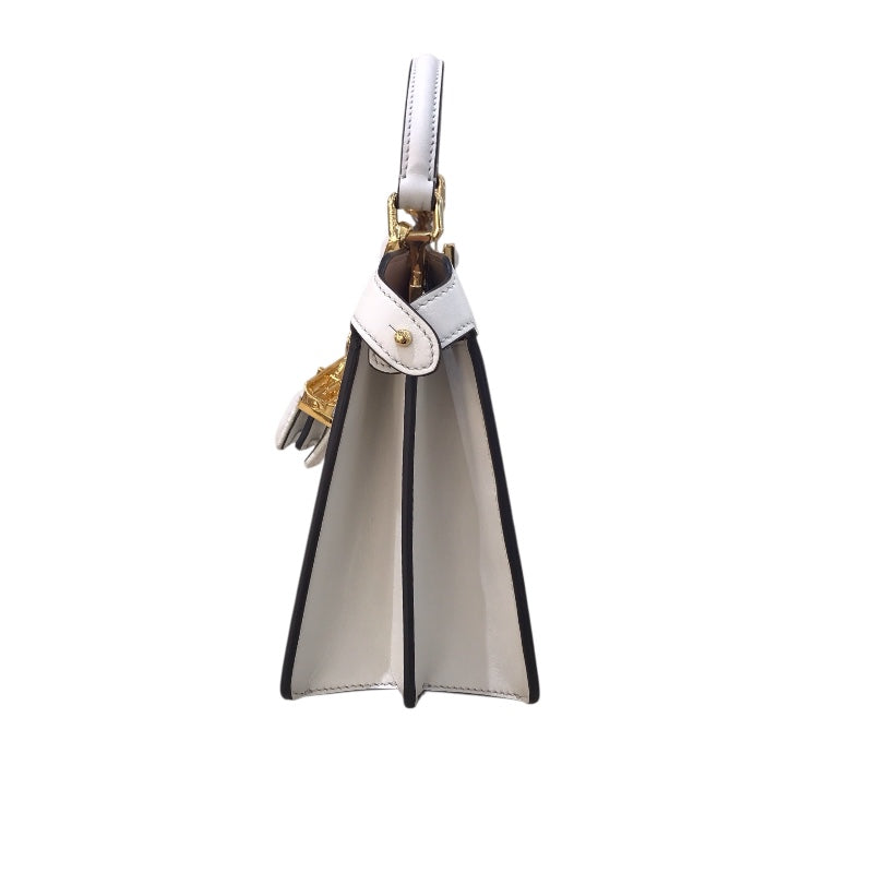 フェンディ FENDI ピーカブーアイシーユースモール 8BN327 ホワイト/ゴールド金具 カーフ レディース ショルダーバッグ