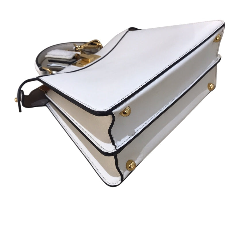 フェンディ FENDI ピーカブーアイシーユースモール 8BN327 ホワイト/ゴールド金具 カーフ レディース ショルダーバッグ