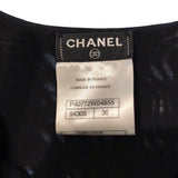 シャネル CHANEL フリンジライン装飾ノースリーブワンピース P40772 ブラック レーヨン/シルク レディース ワンピース