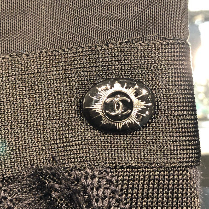 シャネル CHANEL フリンジライン装飾ノースリーブワンピース P40772 ブラック レーヨン/シルク レディース ワンピース
