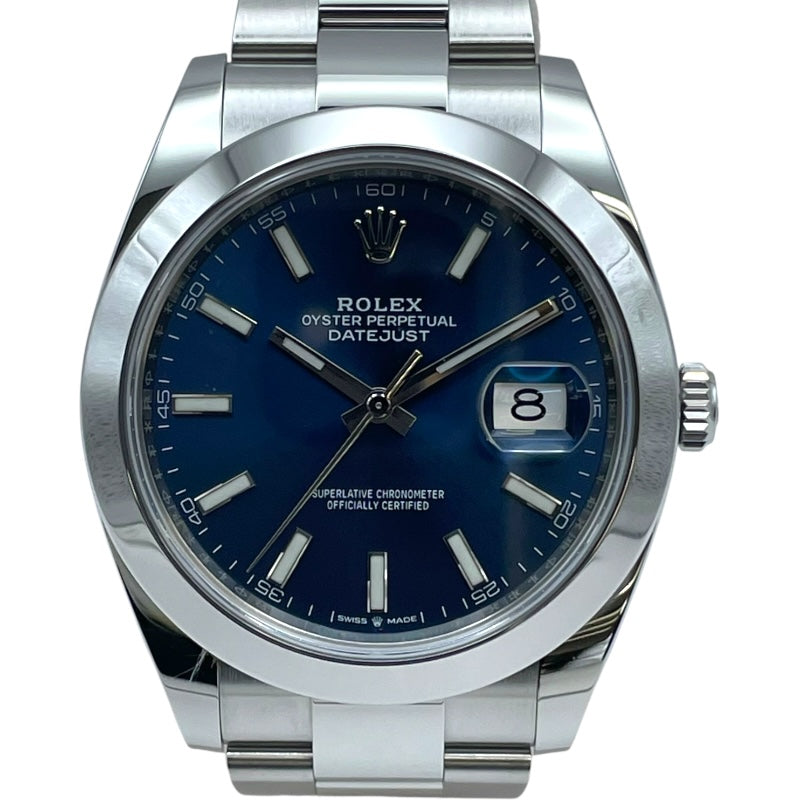 ロレックス ROLEX デイトジャスト 41 126300 ブルー SS 自動巻き メンズ 腕時計