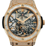 ウブロ HUBLOT クラシックフュージョン クラシコ ウルトラシン トゥールビヨン キングゴールド ダイヤモンド 505.OX.0180.LR.0904 グレー K18YG メンズ 腕時計