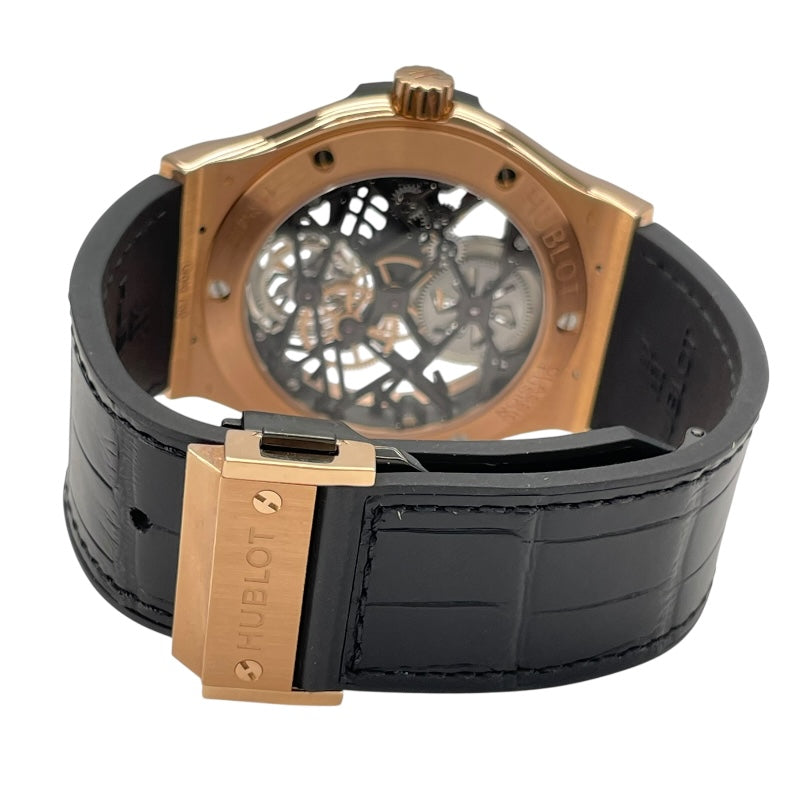 ウブロ HUBLOT クラシックフュージョン クラシコ ウルトラシン トゥールビヨン キングゴールド ダイヤモンド 505.OX.0180.LR.0904 グレー K18YG メンズ 腕時計