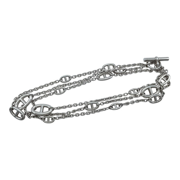 エルメス HERMES シェーヌダンクル　ファランドール　ロングネックレス シルバー Ag925 ジュエリー