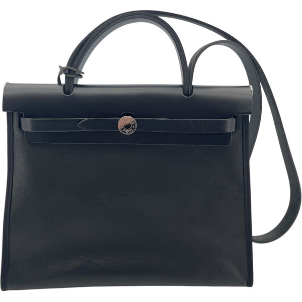 エルメス HERMES エールバックジップ31 U刻印 ブラック SV金具 トワルヴァッシュハンター レディース ショルダーバッグ