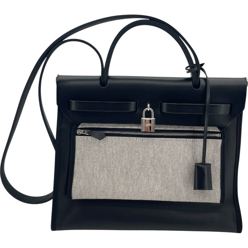 エルメス HERMES エールバックジップ31 U刻印 ブラック SV金具 トワルヴァッシュハンター レディース ショルダーバッグ