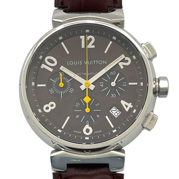 ルイ・ヴィトン LOUIS VUITTON タンブール クロノグラフ Q1121 ブラウン SS 自動巻き メンズ 腕時計