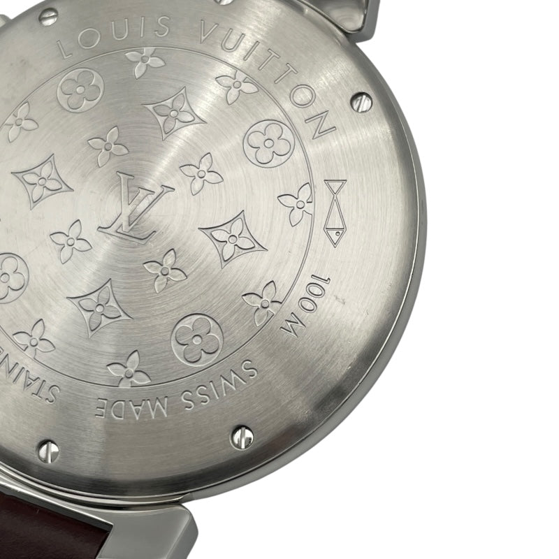 ルイ・ヴィトン LOUIS VUITTON タンブール クロノグラフ Q1121 ブラウン SS 自動巻き メンズ 腕時計